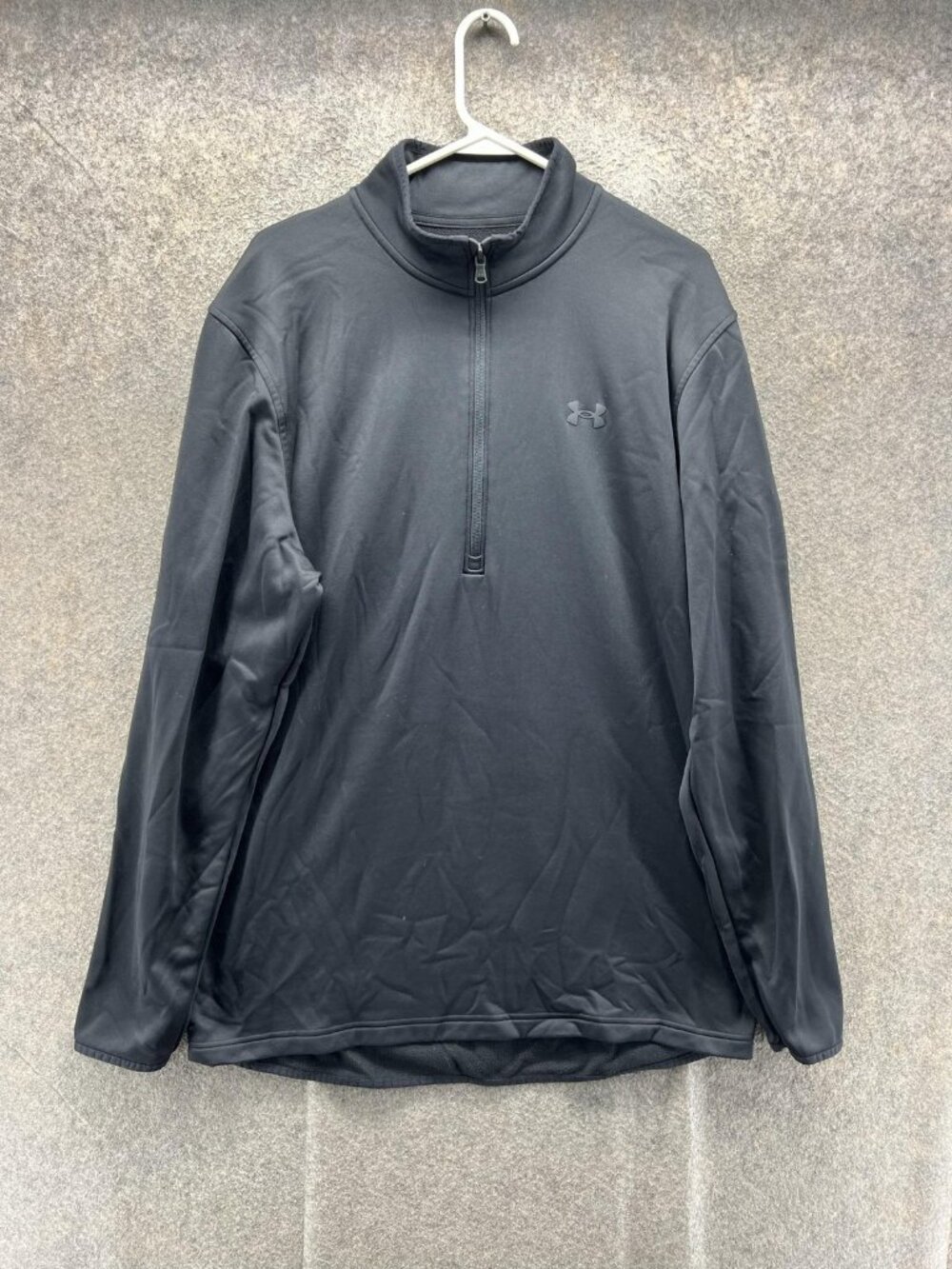 Under Armour ColdGear Pullover Mens XLT Black 1/4 Zip Fleece Thermal Top